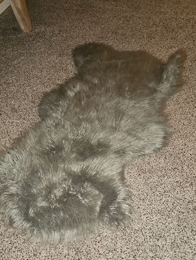 Funky Plush Faux Fur Rug - Charcoal Gray